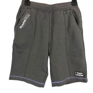 Kappa Mens Gray Knit Stretch Cotton Sporty Spell Out Logo Shorts sz M US